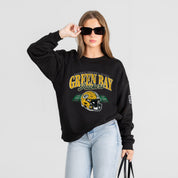 GREEN BAY PACKERS FIELD FOCUS BLACK LABEL PREMIUM FLEECE DROP SHOULDER CREWNECK