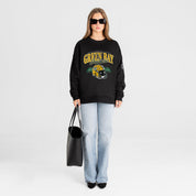 GREEN BAY PACKERS FIELD FOCUS BLACK LABEL PREMIUM FLEECE DROP SHOULDER CREWNECK