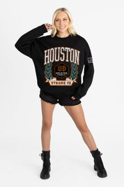 HOUSTON DYNAMO LEGACY CLUB BLACK LABEL PREMIUM FLEECE DROP SHOULDER CREWNECK