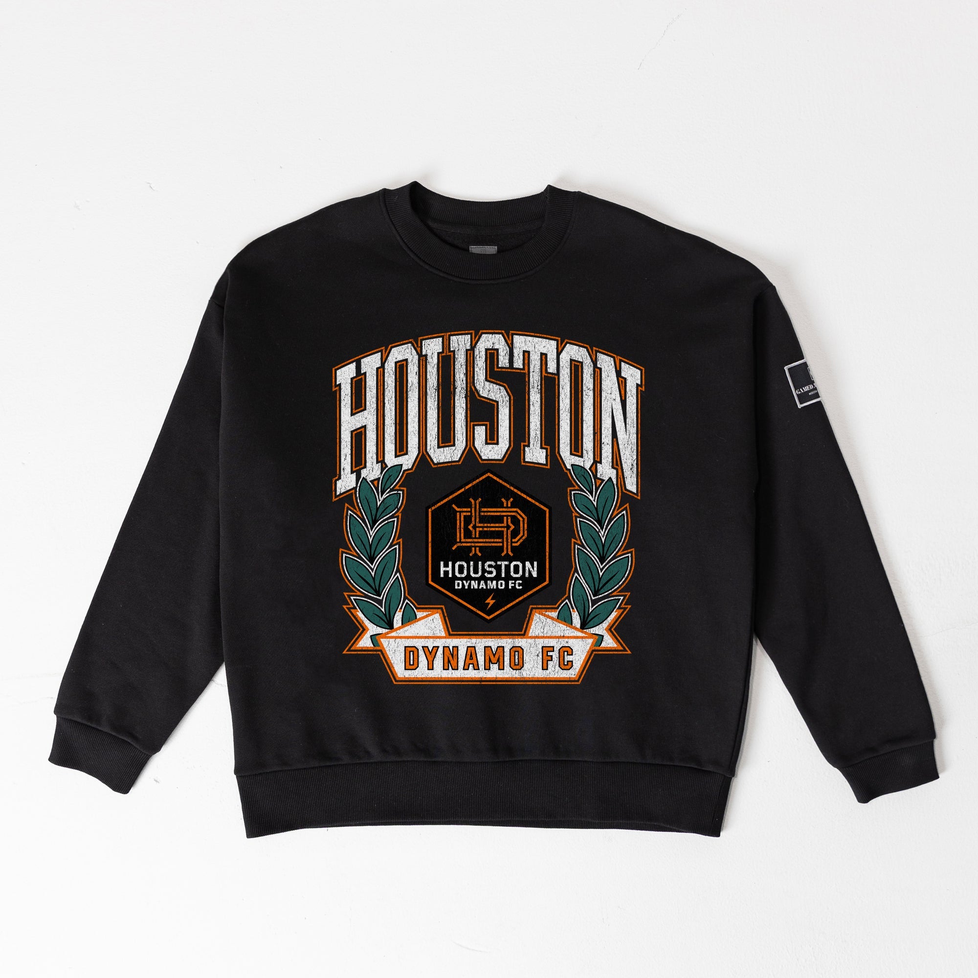 HOUSTON DYNAMO LEGACY CLUB BLACK LABEL PREMIUM FLEECE DROP SHOULDER CREWNECK