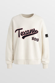HOUSTON TEXANS CLUTCH MOVE BLACK LABEL PREMIUM FLEECE CREW SWEATSHIRT BY RANDI MAHOMES