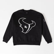 HOUSTON TEXANS BOLD MOVE BLACK LABEL PREMIUM FLEECE DROP SHOULDER CREWNECK