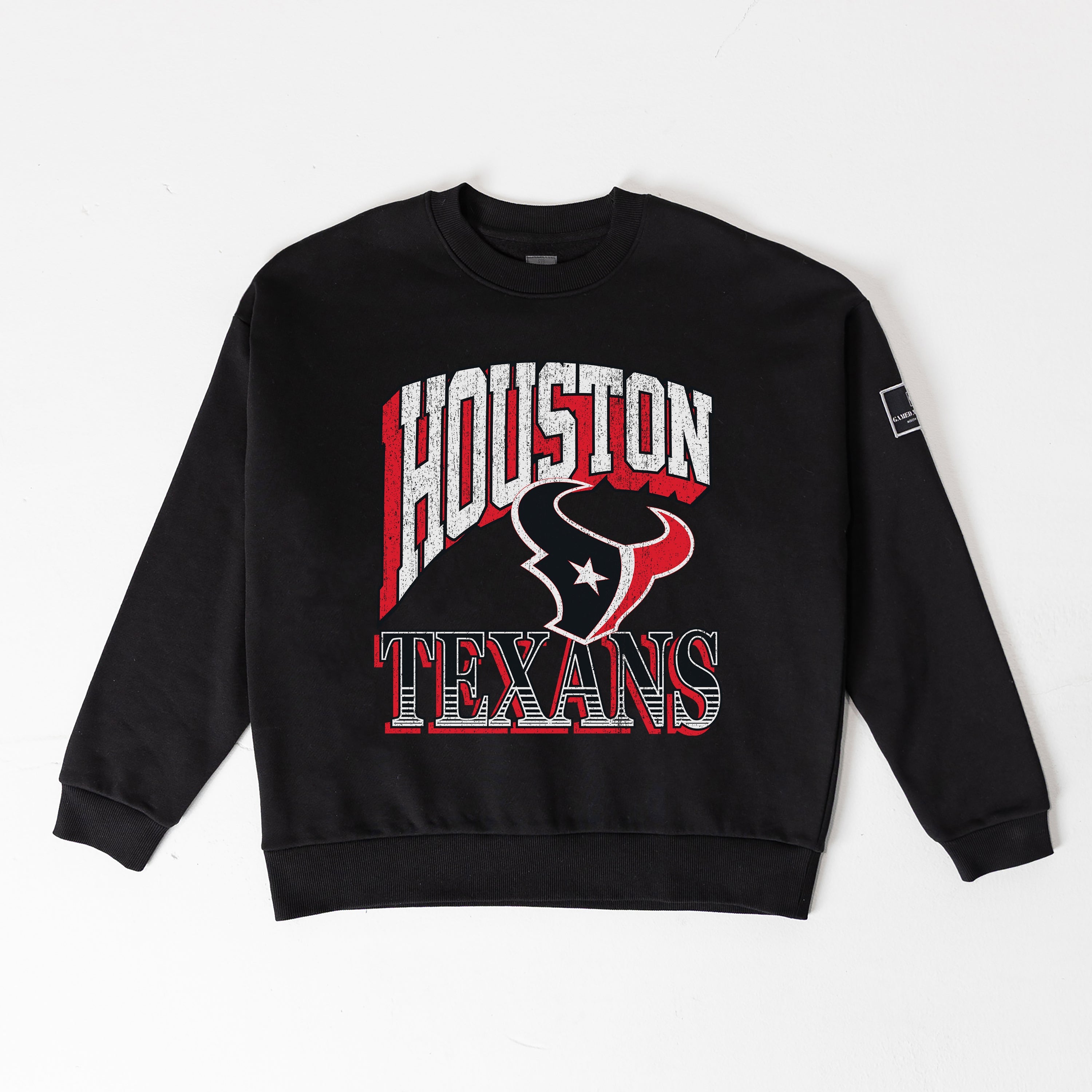 HOUSTON TEXANS VICTORY PRIME BLACK LABEL PREMIUM FLEECE DROP SHOULDER CREWNECK
