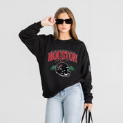 HOUSTON TEXANS FIELD FOCUS BLACK LABEL PREMIUM FLEECE DROP SHOULDER CREWNECK