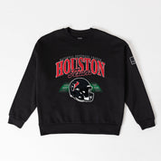 HOUSTON TEXANS FIELD FOCUS BLACK LABEL PREMIUM FLEECE DROP SHOULDER CREWNECK
