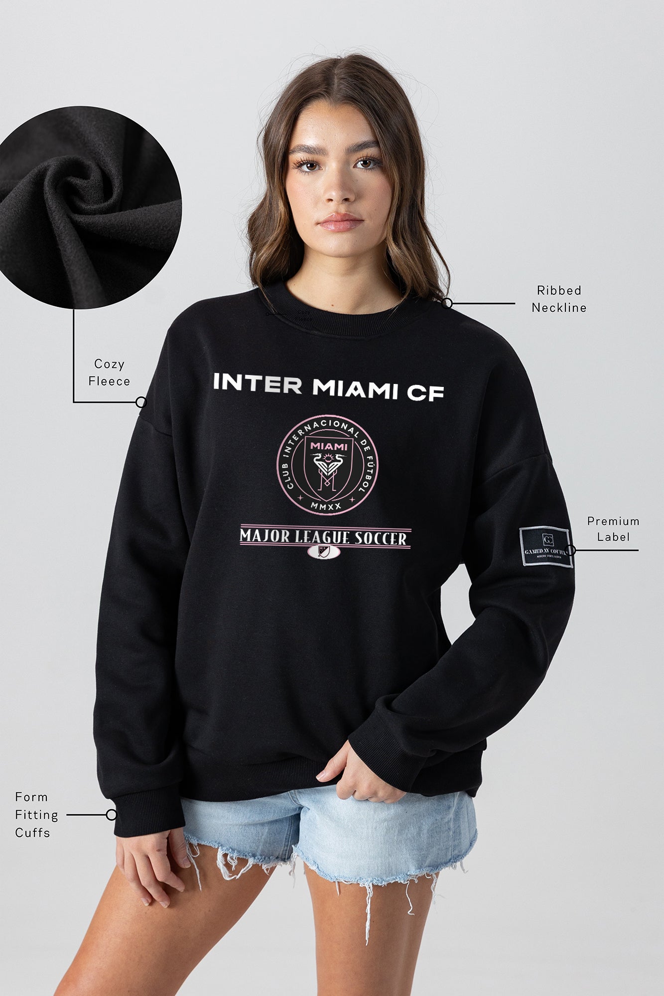 INTER MIAMI CF PLAYERS ONLY BLACK LABEL PREMIUM FLEECE DROP SHOULDER CREWNECK