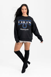 INDIANAPOLIS COLTS POWERHOUSE PLAY BLACK LABEL PREMIUM FLEECE CREW SWEATSHIRT