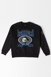 INDIANAPOLIS COLTS BOLD CHEERS BLACK LABEL PREMIUM FLEECE CREW SWEATSHIRT