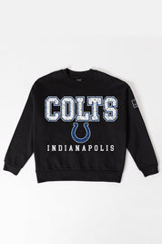 INDIANAPOLIS COLTS LEVEL UP BLACK LABEL PREMIUM FLEECE CREW SWEATSHIRT