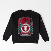 INDIANA HOOSIERS VICTORY LANE BLACK LABEL PREMIUM FLEECE DROP SHOULDER CREWNECK