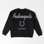 INDIANAPOLIS COLTS LEGACY CLUB BLACK LABEL PREMIUM FLEECE DROP SHOULDER CREWNECK