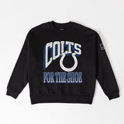 INDIANAPOLIS COLTS VICTORY PRIME BLACK LABEL PREMIUM FLEECE DROP SHOULDER CREWNECK
