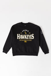IOWA HAWKEYES PLAYERS ONLY BLACK LABEL PREMIUM FLEECE DROP SHOULDER CREWNECK