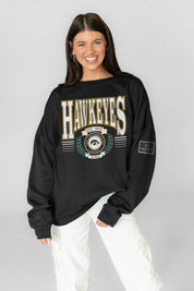 IOWA HAWKEYES HONOR BOUND BLACK LABEL PREMIUM FLEECE CREWNECK