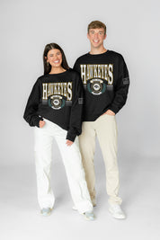 IOWA HAWKEYES HONOR BOUND BLACK LABEL PREMIUM FLEECE CREWNECK