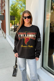 IOWA STATE CYCLONES POWERHOUSE PLAY BLACK LABEL PREMIUM FLEECE CREW SWEATSHIRT