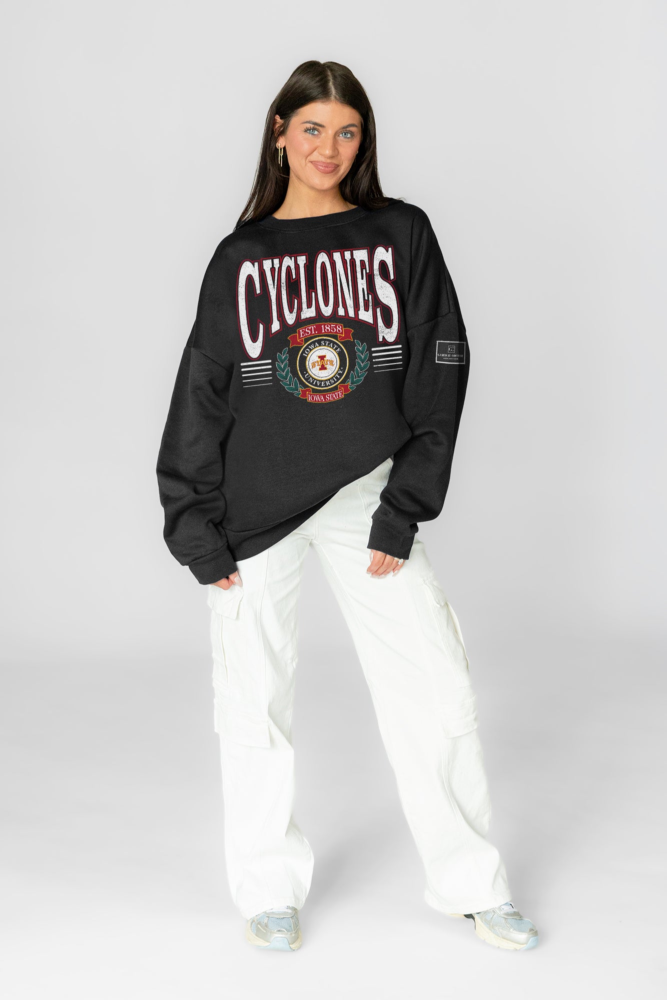 IOWA STATE CYCLONES HONOR BOUND BLACK LABEL PREMIUM FLEECE CREWNECK