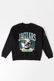 JACKSONVILLE JAGUARS VICTORY LANE BLACK LABEL PREMIUM FLEECE CREW SWEATSHIRT
