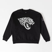 JACKSONVILLE JAGUARS BOLD MOVE BLACK LABEL PREMIUM FLEECE DROP SHOULDER CREWNECK