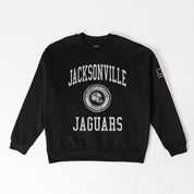 JACKSONVILLE JAGUARS FIERCE FLOW BLACK LABEL PREMIUM FLEECE DROP SHOULDER CREWNECK