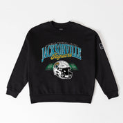 JACKSONVILLE JAGUARS FIELD FOCUS BLACK LABEL PREMIUM FLEECE DROP SHOULDER CREWNECK