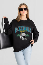 JACKSONVILLE JAGUARS FIELD FOCUS BLACK LABEL PREMIUM FLEECE DROP SHOULDER CREWNECK