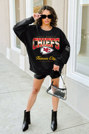 KANSAS CITY CHIEFS POWERHOUSE PLAY BLACK LABEL PREMIUM FLEECE CREW SWEATSHIRT