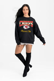 KANSAS CITY CHIEFS POWERHOUSE PLAY BLACK LABEL PREMIUM FLEECE CREW SWEATSHIRT