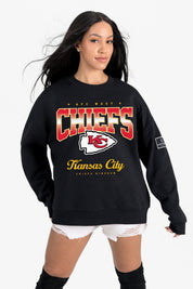 KANSAS CITY CHIEFS POWERHOUSE PLAY BLACK LABEL PREMIUM FLEECE CREW SWEATSHIRT
