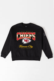 KANSAS CITY CHIEFS POWERHOUSE PLAY BLACK LABEL PREMIUM FLEECE CREW SWEATSHIRT