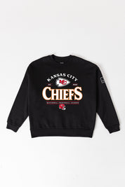 KANSAS CITY CHIEFS PLAYERS ONLY BLACK LABEL PREMIUM FLEECE DROP SHOULDER CREWNECK