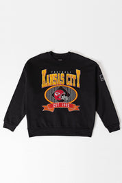 KANSAS CITY CHIEFS BOLD CHEERS BLACK LABEL PREMIUM FLEECE CREW SWEATSHIRT