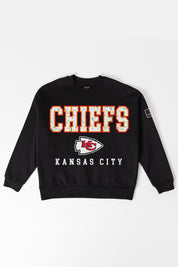 KANSAS CITY CHIEFS LEVEL UP BLACK LABEL PREMIUM FLEECE CREW SWEATSHIRT