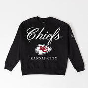 KANSAS CITY CHIEFS LEGACY CLUB BLACK LABEL PREMIUM FLEECE DROP SHOULDER CREWNECK