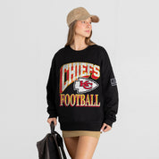 KANSAS CITY CHIEFS VICTORY PRIME BLACK LABEL PREMIUM FLEECE DROP SHOULDER CREWNECK