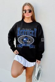 KENTUCKY WILDCATS BOLD CHEERS BLACK LABEL PREMIUM FLEECE CREW SWEATSHIRT