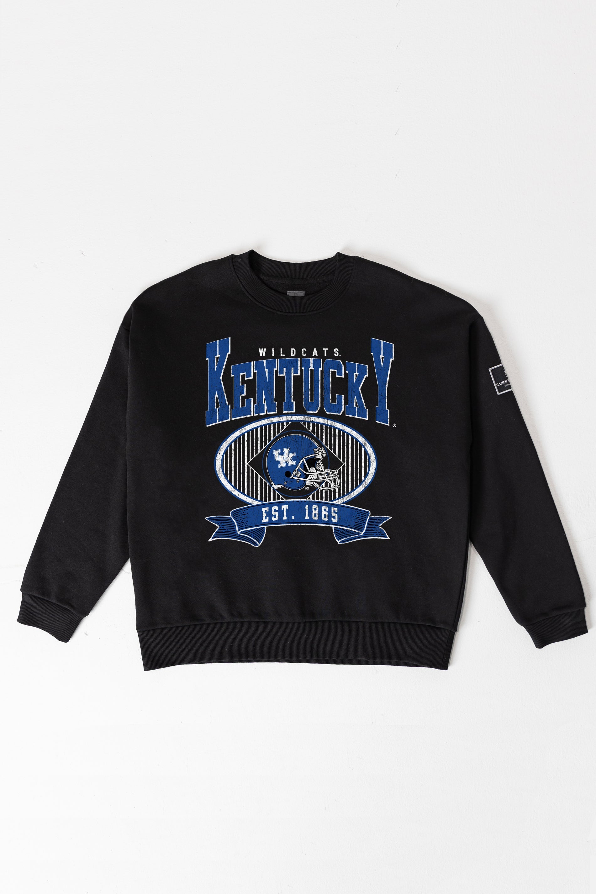 KENTUCKY WILDCATS BOLD CHEERS BLACK LABEL PREMIUM FLEECE CREW SWEATSHIRT