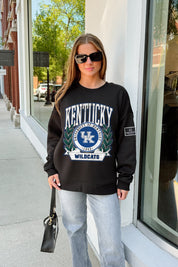 KENTUCKY WILDCATS VICTORY LANE BLACK LABEL PREMIUM FLEECE CREW SWEATSHIRT