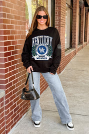 KENTUCKY WILDCATS VICTORY LANE BLACK LABEL PREMIUM FLEECE CREW SWEATSHIRT