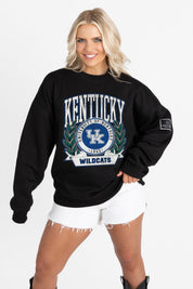 KENTUCKY WILDCATS VICTORY LANE BLACK LABEL PREMIUM FLEECE CREW SWEATSHIRT