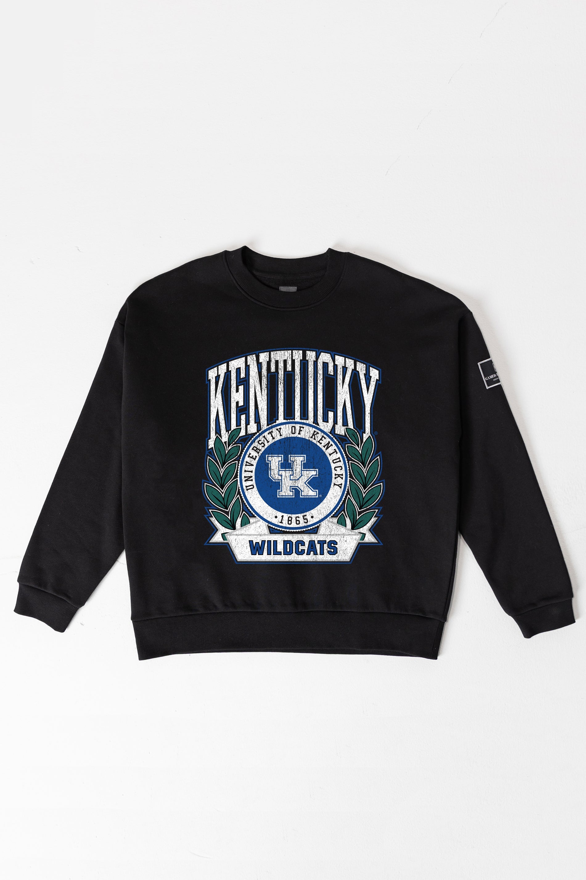 KENTUCKY WILDCATS VICTORY LANE BLACK LABEL PREMIUM FLEECE CREW SWEATSHIRT