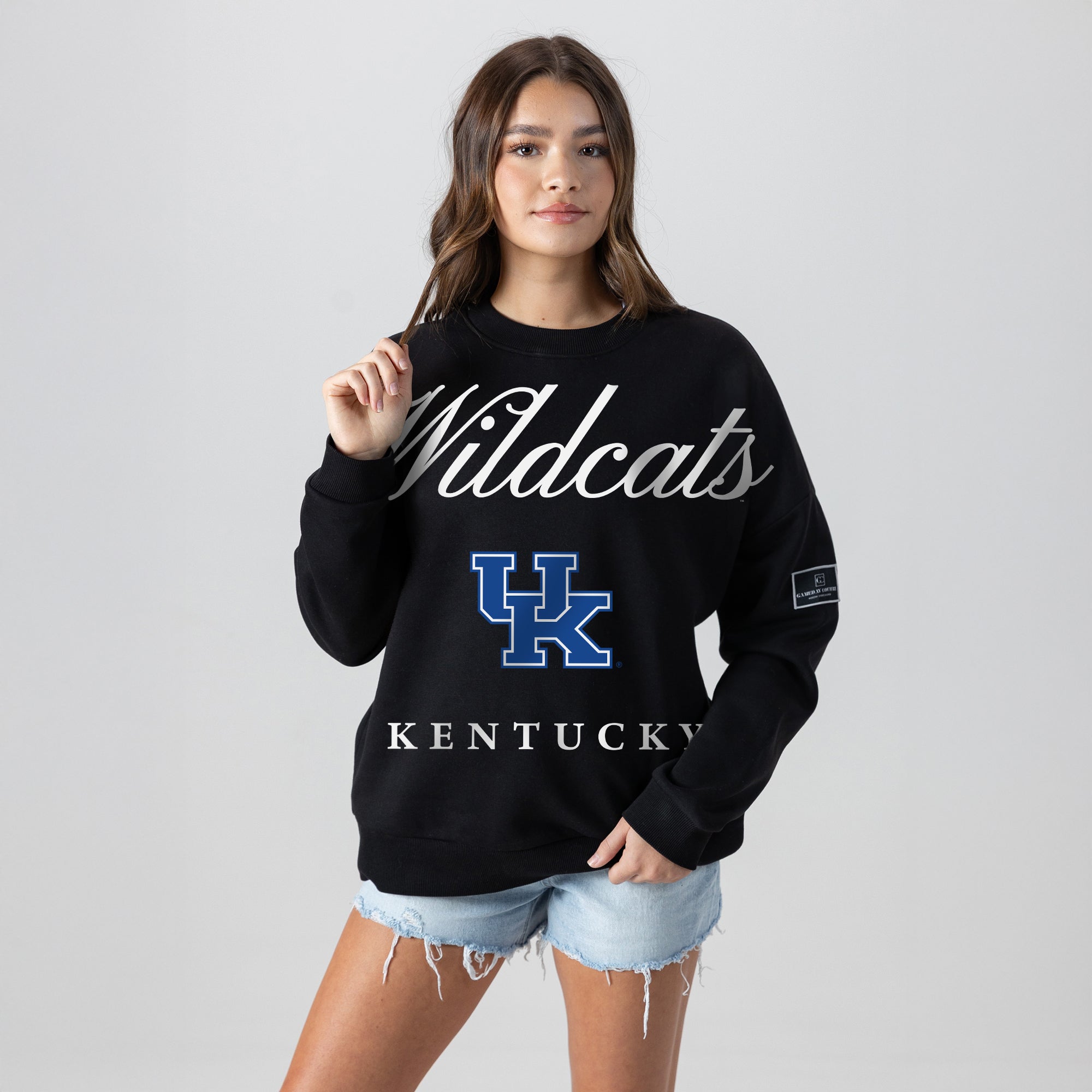 KENTUCKY WILDCATS LEGACY CLUB BLACK LABEL PREMIUM FLEECE DROP SHOULDER CREWNECK