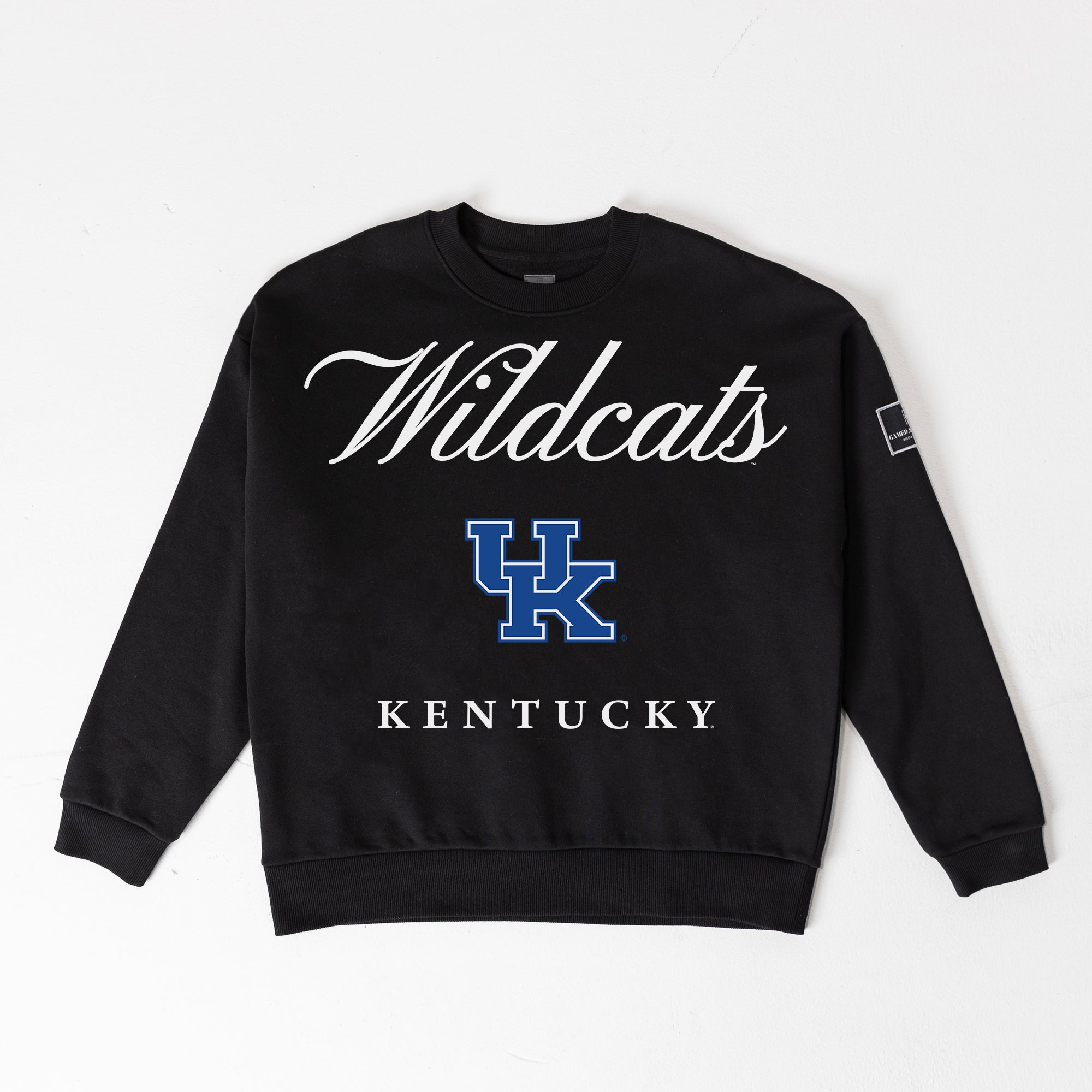 KENTUCKY WILDCATS LEGACY CLUB BLACK LABEL PREMIUM FLEECE DROP SHOULDER CREWNECK