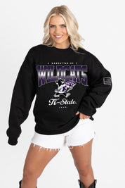 KANSAS STATE WILDCATS POWERHOUSE PLAY BLACK LABEL PREMIUM FLEECE CREW SWEATSHIRT