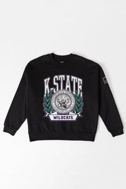 KANSAS STATE WILDCATS VICTORY LANE BLACK LABEL PREMIUM FLEECE CREW SWEATSHIRT