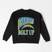 LOS ANGELES CHARGERS VICTORY PRIME BLACK LABEL PREMIUM FLEECE DROP SHOULDER CREWNECK