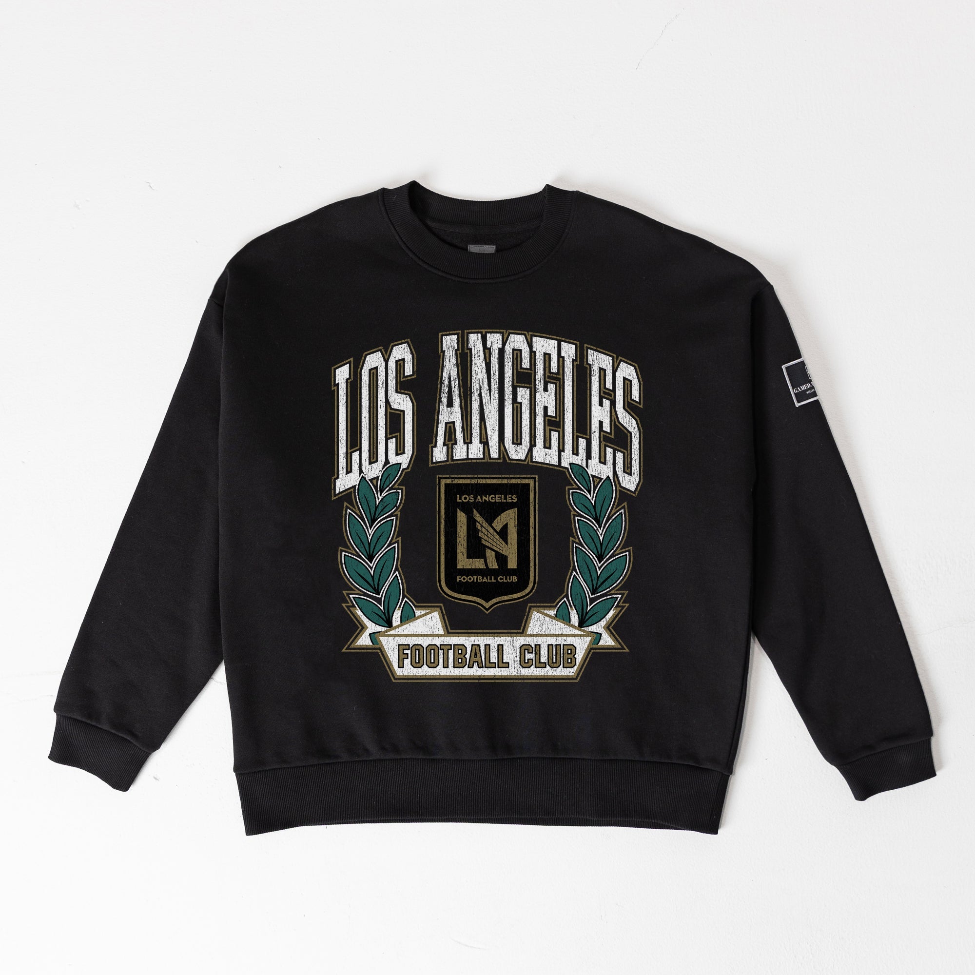 LOS ANGELES FC LEGACY CLUB BLACK LABEL PREMIUM FLEECE DROP SHOULDER CREWNECK