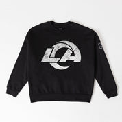 LOS ANGELES RAMS BOLD MOVE BLACK LABEL PREMIUM FLEECE DROP SHOULDER CREWNECK