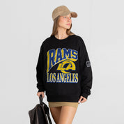 LOS ANGELES RAMS VICTORY PRIME BLACK LABEL PREMIUM FLEECE DROP SHOULDER CREWNECK