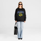 LOS ANGELES RAMS FIELD FOCUS BLACK LABEL PREMIUM FLEECE DROP SHOULDER CREWNECK